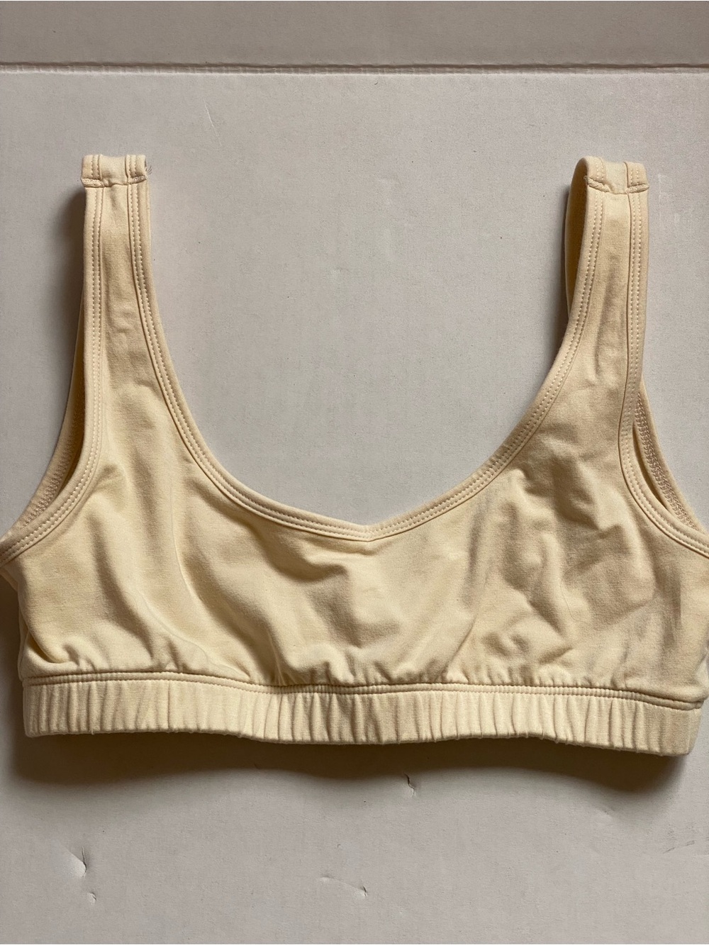 Lake Jane Cream Wireless Cotton Blend Bralette Sz S